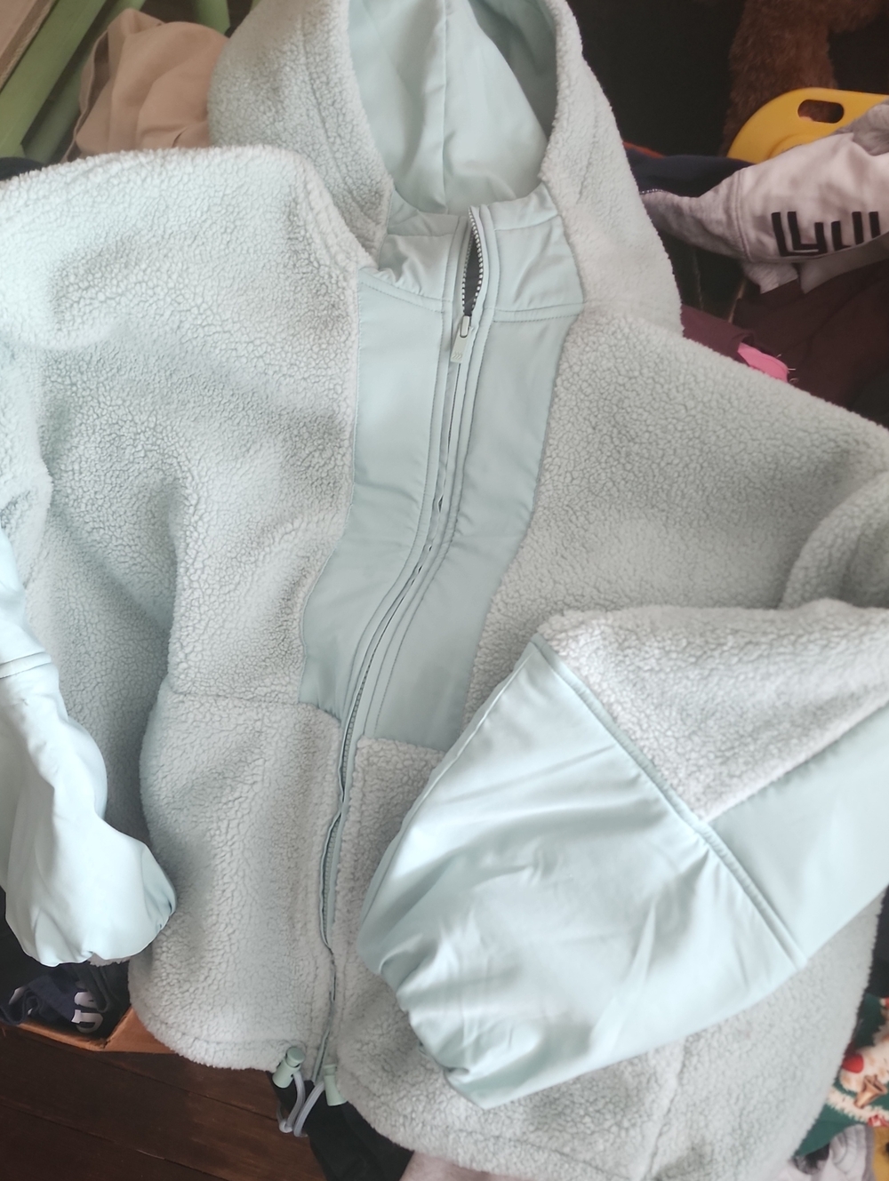 all in motion Light Mint Sherpa Hoodie Jacket for Women
